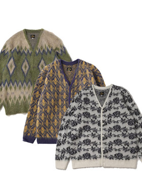 NEEDLES Mohair Cardigan 新款男女 菱格纹民族风潮流马海毛开衫