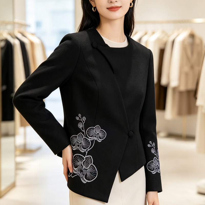 高端西装套装女春秋时尚气质女神范中式酒店前台工装OL通勤工作服