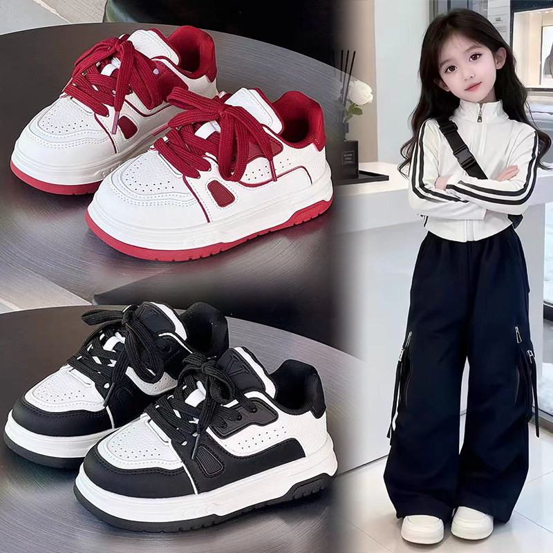 真皮儿童小白鞋软底女童运动鞋子2026春季新款中大童透气男童板鞋