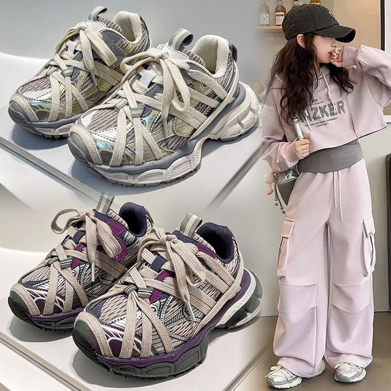 儿童鞋子2025新款女童老爹鞋