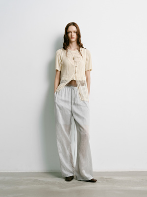 #UNCODED 26夏钮扣针织背心KWLR1Z065 抽绳直筒醋酸裤KWLR1K061-1