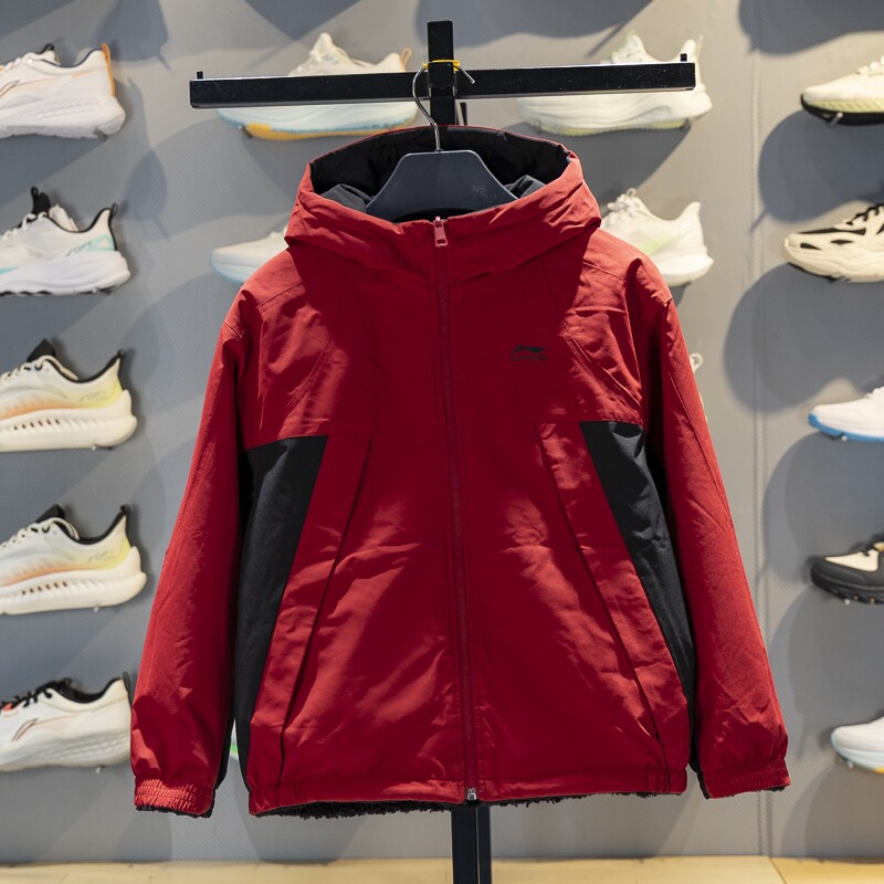 李宁儿童运动风衣男童女童2026新年款拜年服两面穿外套YFDW073