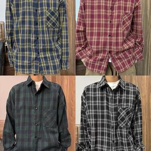 衬衣 中性内搭叠穿宽松休闲长袖 山月拾酒 25AW日系复古格子衬衫