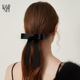 DAINEI岱妮倚丽优雅蝴蝶结发夹黑色飘带半扎发弹簧夹甜美横夹发饰