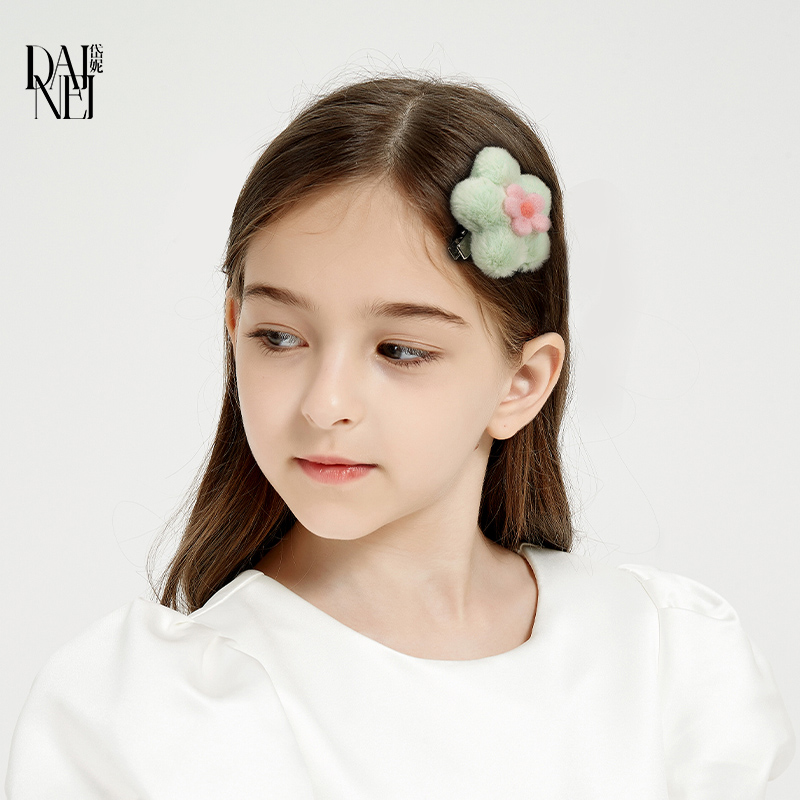 DAINEI岱妮甜美花花毛绒发夹