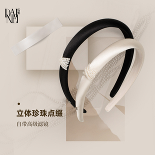 DAINEI岱妮优雅珍珠发箍女头箍串珠高级高颅顶发饰 明星同款