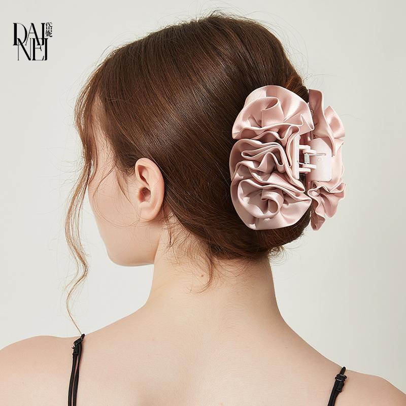 DAINEI岱妮灵动花语抓夹女夏天盘发高级感大号鲨鱼夹扎发马尾发饰