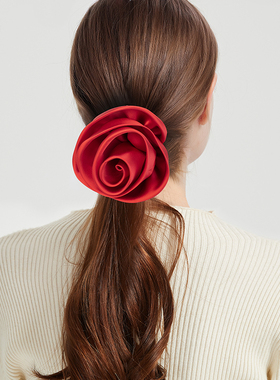 【赵露思同款】DAINEI岱妮陌上玫瑰发圈女扎马尾红色发圈新年发饰