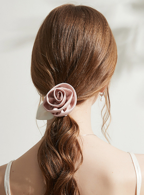 DAINEI岱妮花样玫瑰发圈头绳女高级感新款丸子头扎马尾发绳发饰