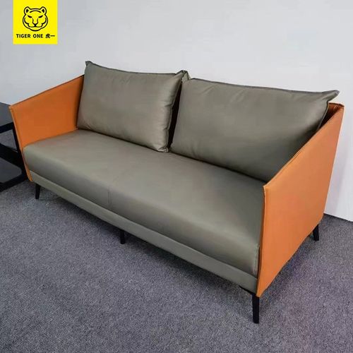 办公家具办公沙发茶几组合简约现代时尚会客单三人位彩色西皮