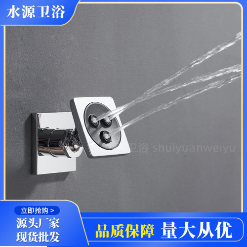 暗装侧喷配件旋转出水2寸铜侧喷按摩腰喷喷头入墙式可调角度喷