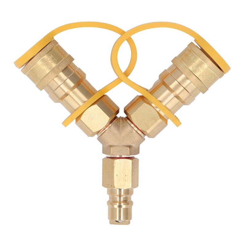 跨境丙烷气罐连接适配器北美气瓶转接头3/8Y型气罐充气转接头