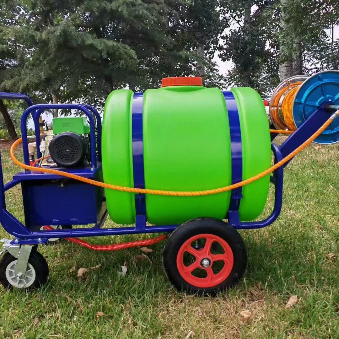 手推式高压打药机遥控启动电动喷雾器园林推车式汽油消毒喷雾机