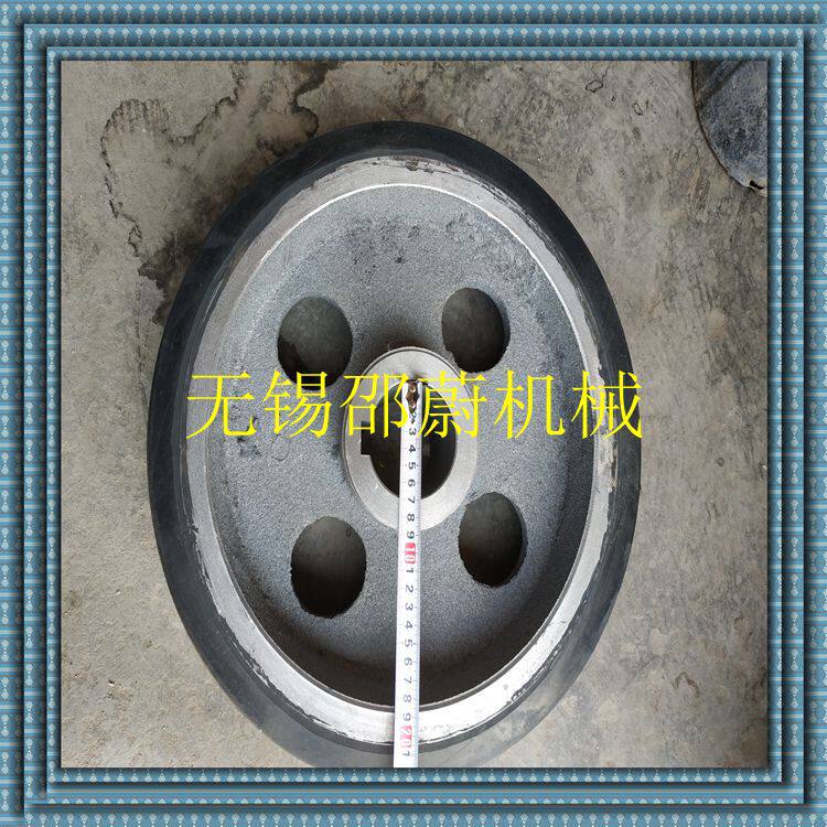 厂家货源供应12寸直径400mm滚轮架橡胶轮 耐磨承重橡胶轮