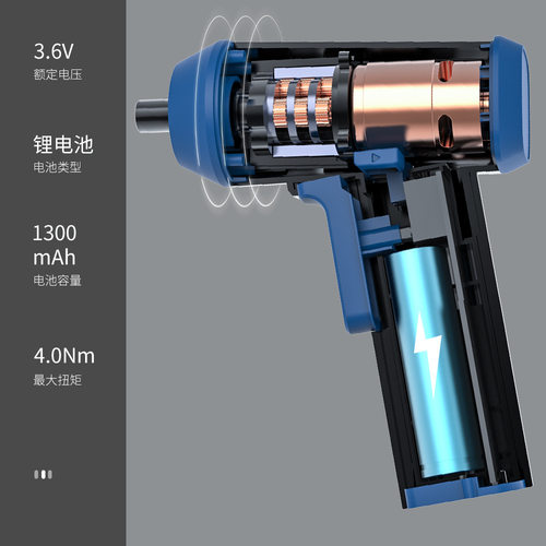 37件套 3.6V TYPE C枪型锂电池电动螺丝刀套装