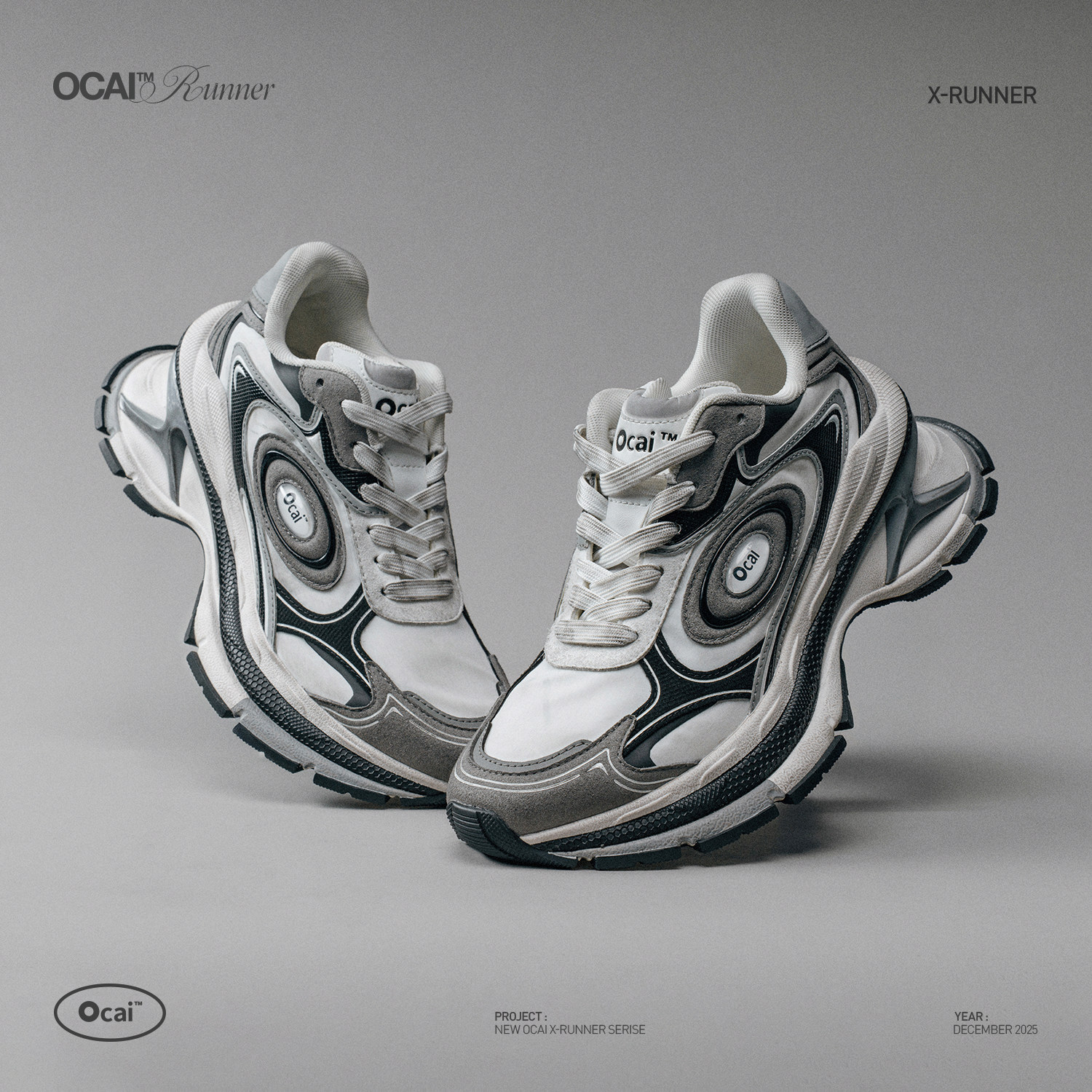 Ocai“X-Runner”雾霭灰飞碟2.0厚底增高老爹鞋,女鞋,老爹鞋,淘宝优惠券,粉丝福利购,淘宝优惠卷