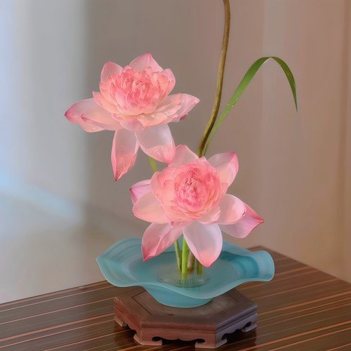 新中式水墨青云雾面花瓶摆件客厅插花莲花陶瓷花盆水培花盘高级感 - 封面