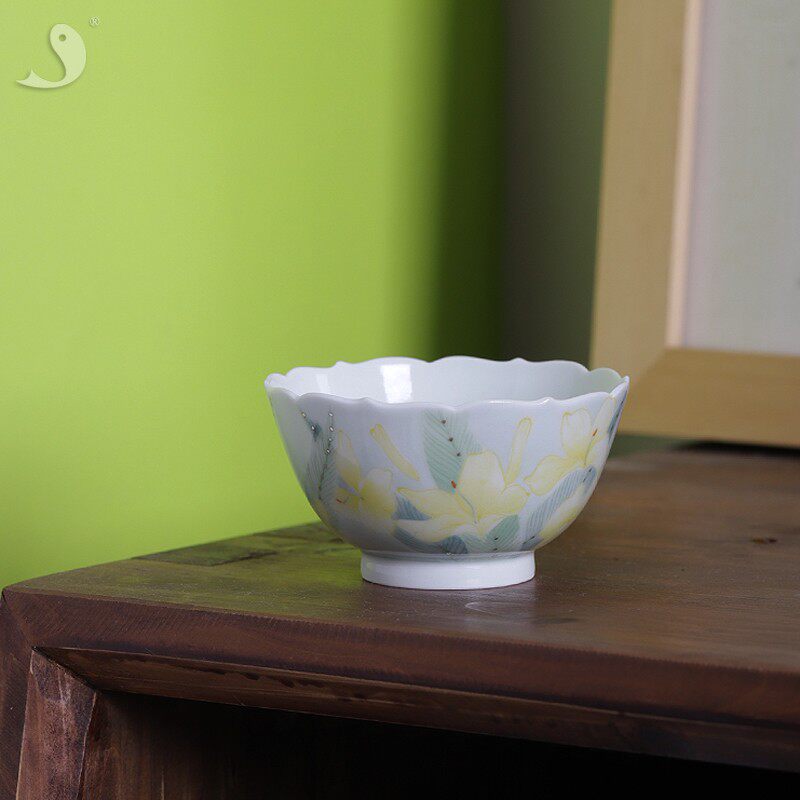 大鱼美器 姜绿如意杯 手工主人杯陶瓷茶杯景德镇手绘茶具品茗杯子