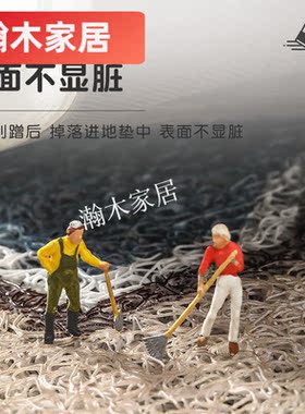 丝圈门垫进门家用红色进户门玄关垫入户门地垫请进鸭45x75cm【刮|