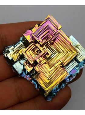 彩虹铋晶体彩色金属高纯铋晶体可单独挑选B542-146.3g|