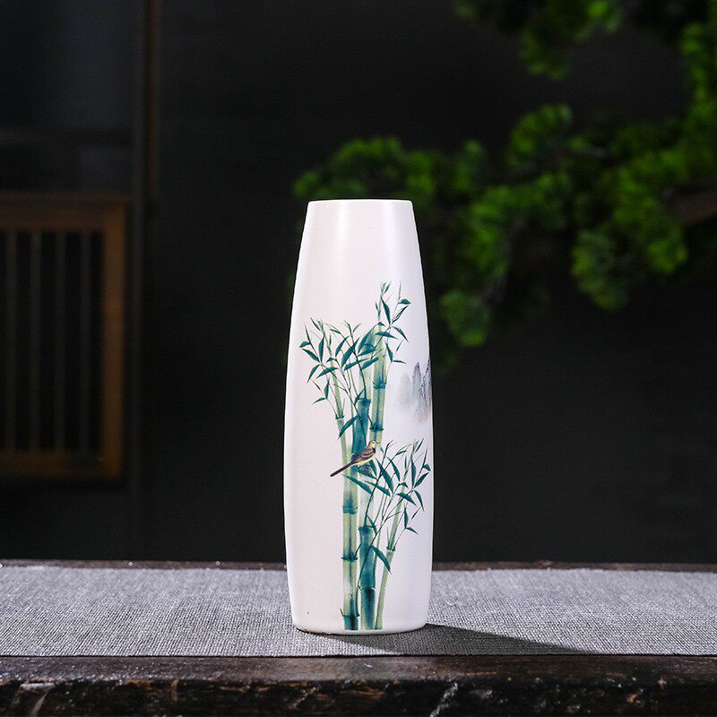 鸡毛掸子收纳瓶插鸡毛掸子的花瓶陶瓷器家居装饰品摆件插花干花