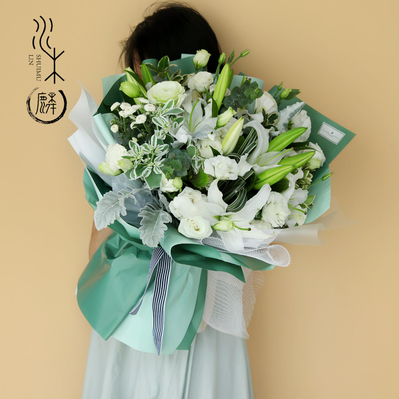 水木麟百合康乃馨水木麟鲜花配送花束速递同城厦门花店送花生日花
