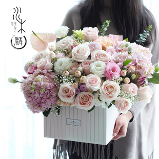 厦门水木麟花店鲜花配送同城送花上门速递花束花盒生日订花抱抱桶