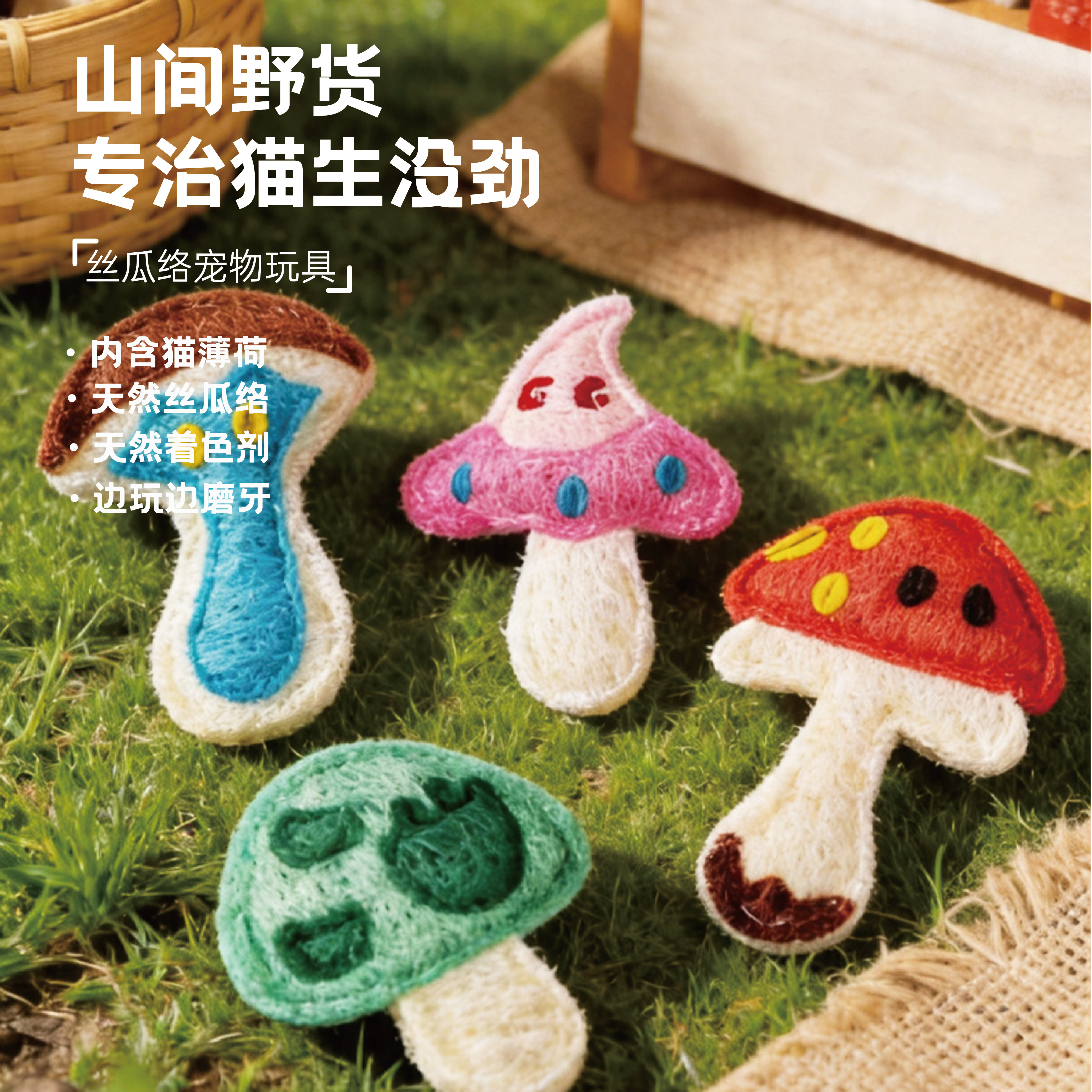 开玩时刻丝瓜络猫玩具啃咬洁齿自嗨解闷神器幼猫小猫磨牙消耗体力
