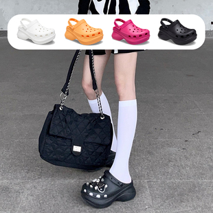 206302 坡跟凉拖鞋 Crocs卡骆驰复古克骆格BAE小鲸鱼增高洞洞鞋 夏季