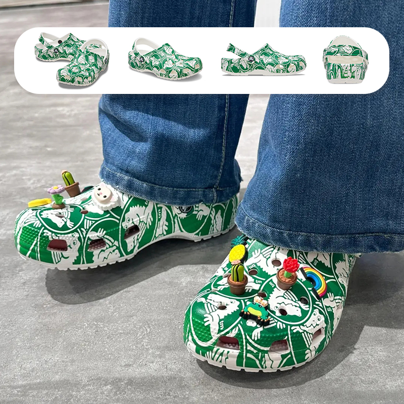 Crocs经典LOGO印花男女款洞洞鞋