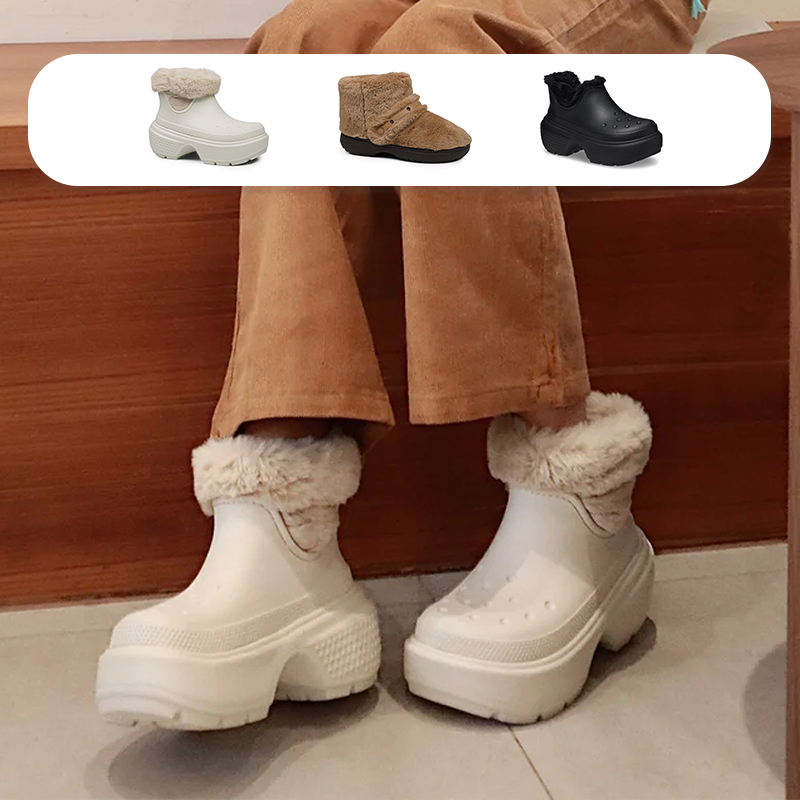 Crocs卡骆驰雪地靴加绒保暖