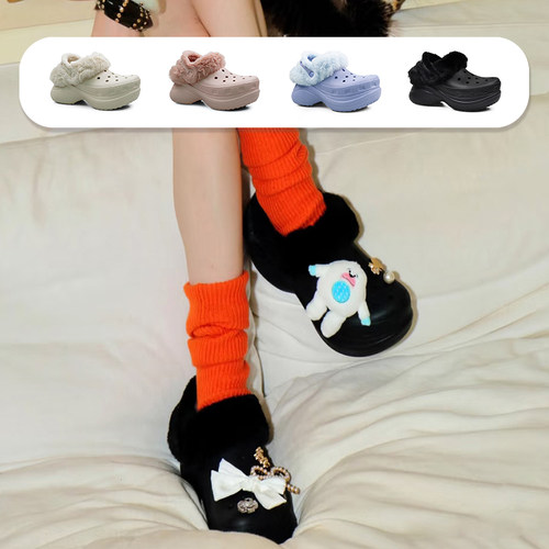 Crocs卡骆驰复古鲸鱼暖棉洞洞鞋