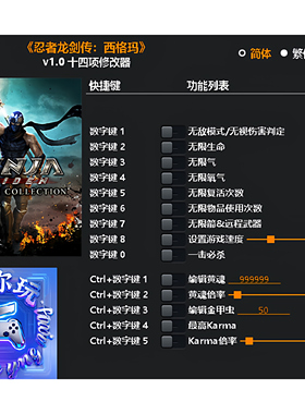 《忍者龙剑传:西格玛》修改器 Steam电脑科技辅助工具不含游戏