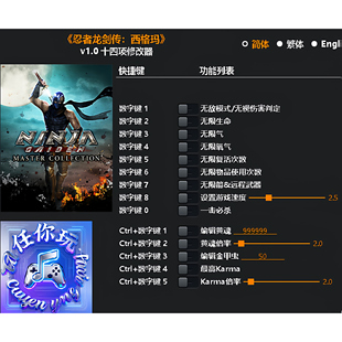 《忍者龙剑传:西格玛》修改器 Steam电脑科技辅助工具不含游戏