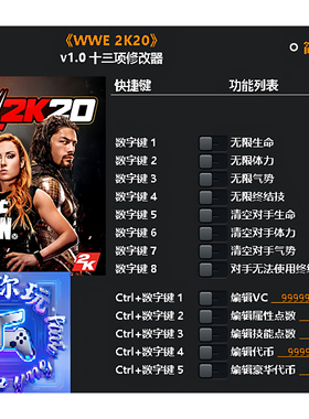 《WWE 2K20》修改器 Steam正版专用电脑科技辅助工具不含游戏