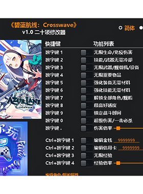 《碧蓝航线:Crosswave》修改器 Steam电脑科技辅助工具不含游戏