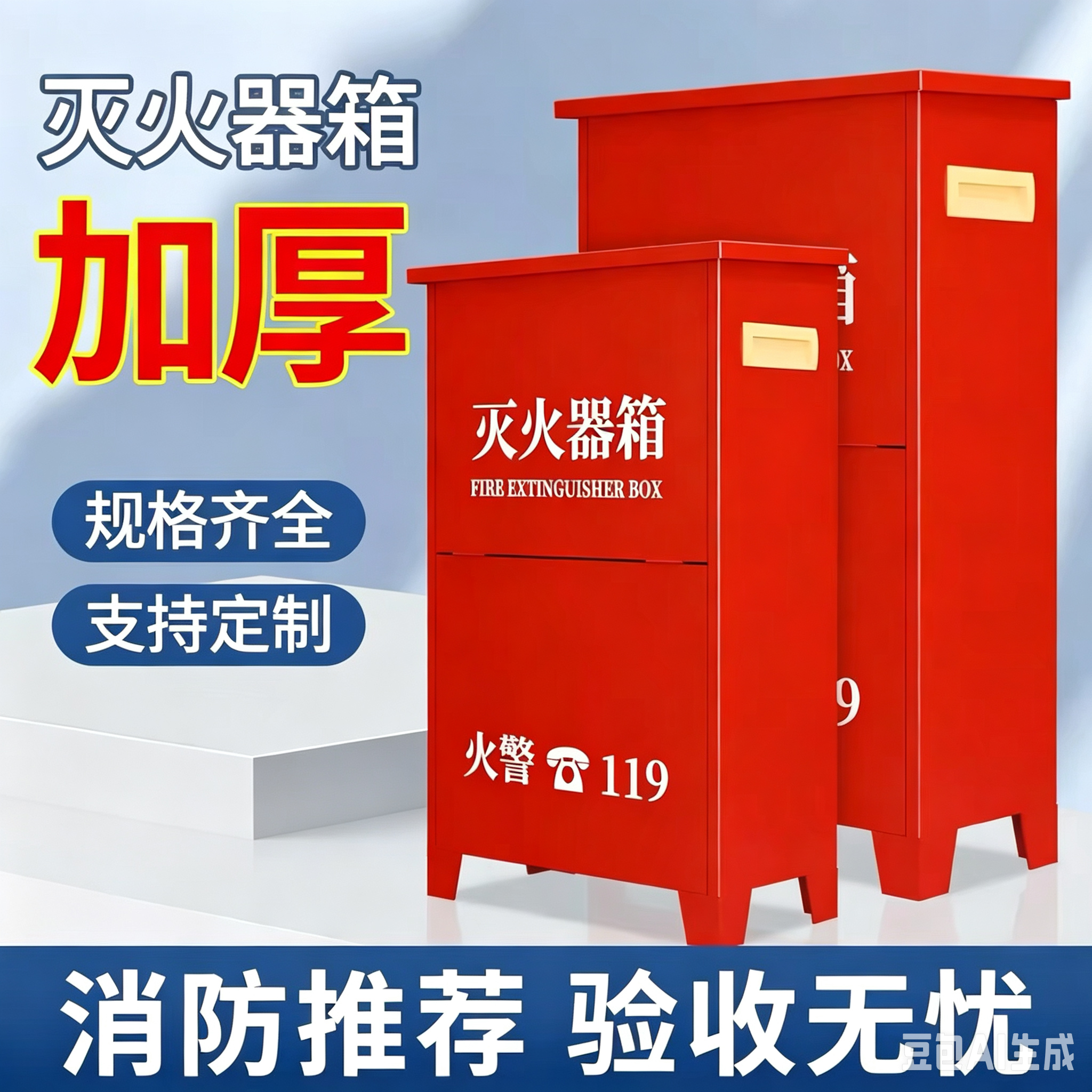 灭火器箱子4kg2只装组合套餐 2/3/4/5/8kg灭火箱家用店用消防器材
