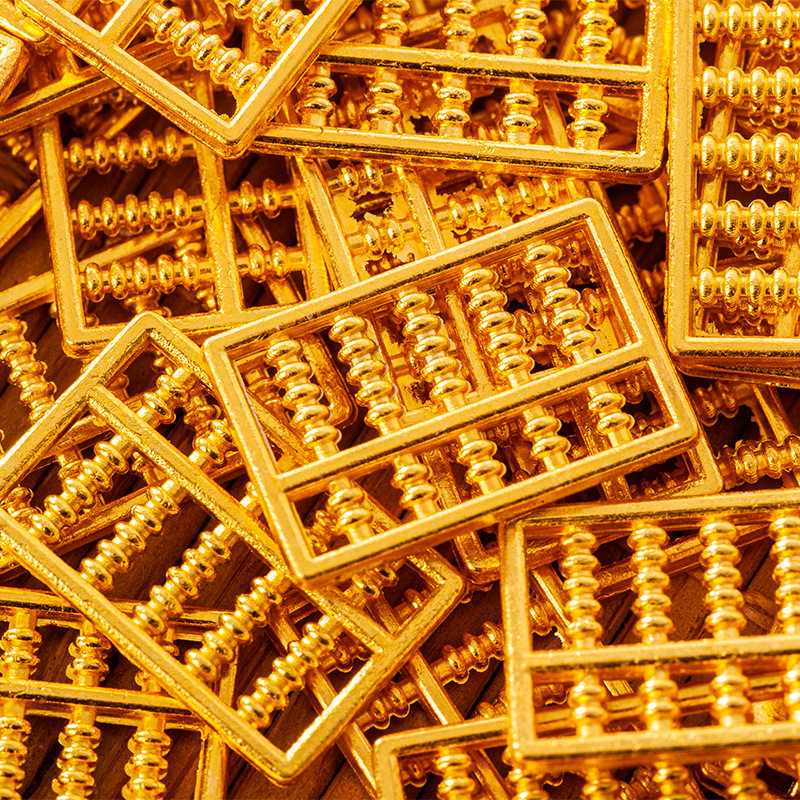 国潮招财合金迷你金元宝算盘财源广进金条金瓜子装饰工艺品小摆件