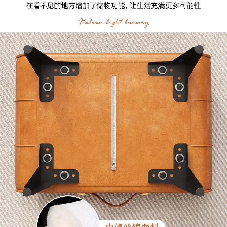 家用门口换鞋凳轻奢小凳子客厅茶几沙发凳垫脚板凳入户穿鞋凳皮凳
