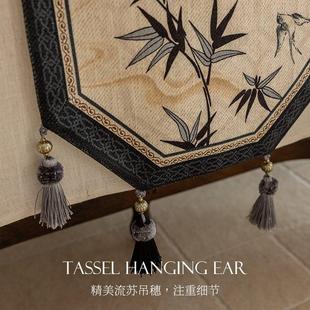 禅意复古中国风餐桌布电视柜茶几盖布新中式 桌旗轻奢高端中式 床旗