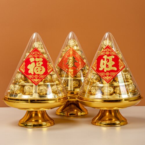 金字塔巧克力福旺发三字28粒带底座喜宴招财拜神贡品节日伴手礼盒