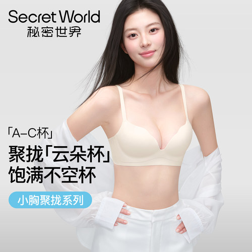 SecretWorld内衣女小胸聚拢显大收副乳防下垂透气无痕隐形文胸罩