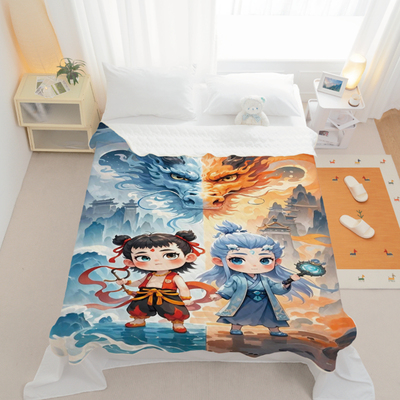 夏日新款哪吒酷丝棉空调被夏凉被学生单人午休被可机洗儿童薄被子