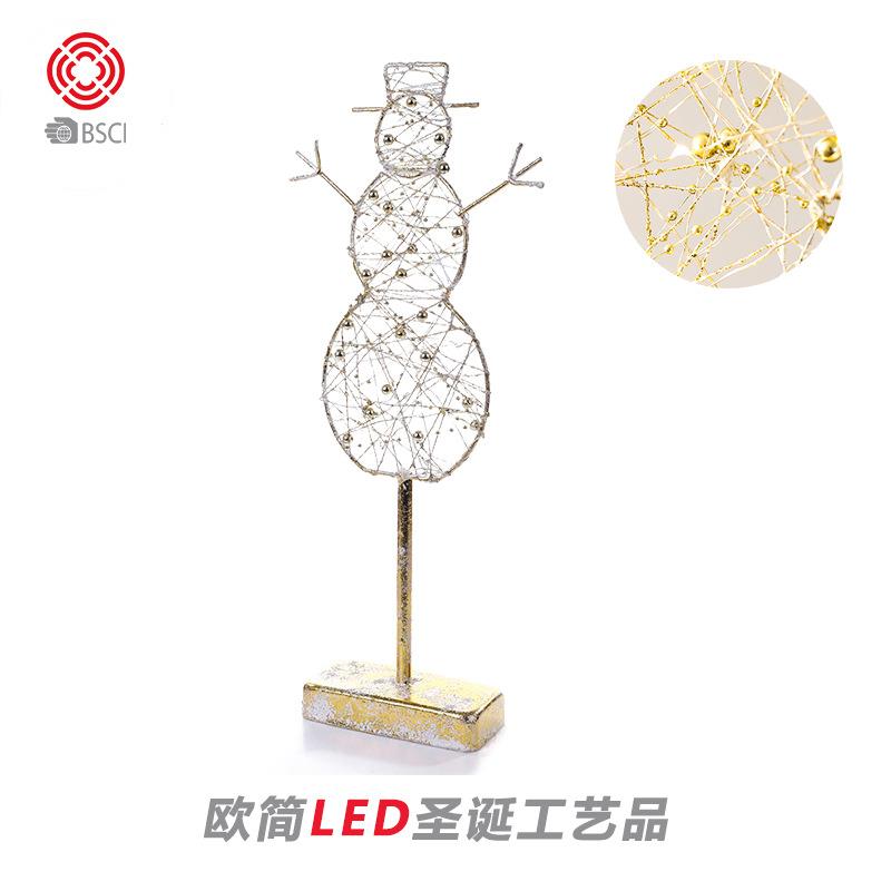 亚马逊欧式圣诞节装饰品圣诞雪人铁艺金属工艺品圣诞礼品
