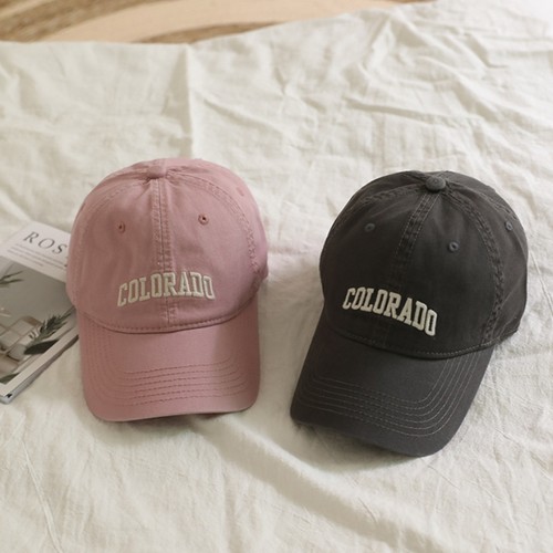 粉色显白colorado字母棒球帽