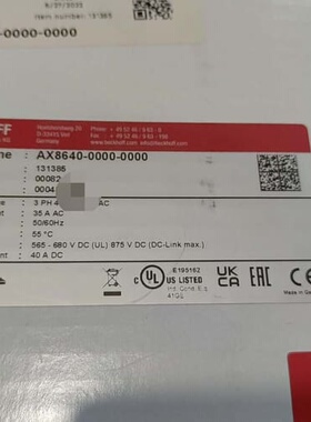 倍福BECKHOFF AX8640-0000-0000伺服驱(议价)