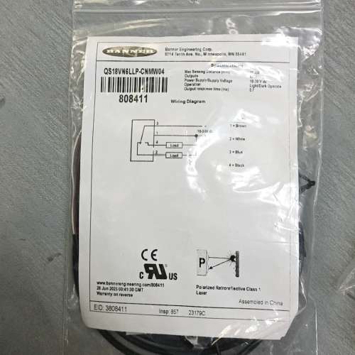 邦纳传感器QS18VN6LLP-CNMW04，正议价