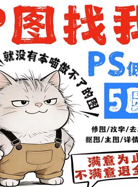 ps修图专业图片处理PDF无痕修改文字去水印抠图批照片精修在线p