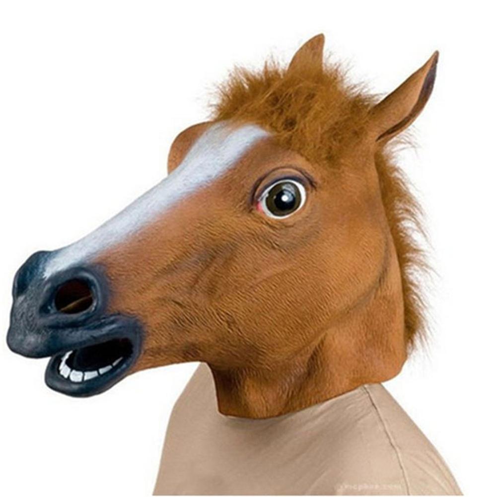 Horse Mask Halloween Costume马头面具万圣节乳胶动物头套面具