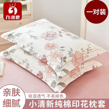 纯棉枕套100全棉枕头套一对装家用高端枕皮48x74cm新款枕芯内胆罩